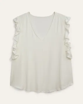 Alayah Ruffle Detail Top | Ivory