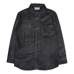 Army Shirt Black Leather