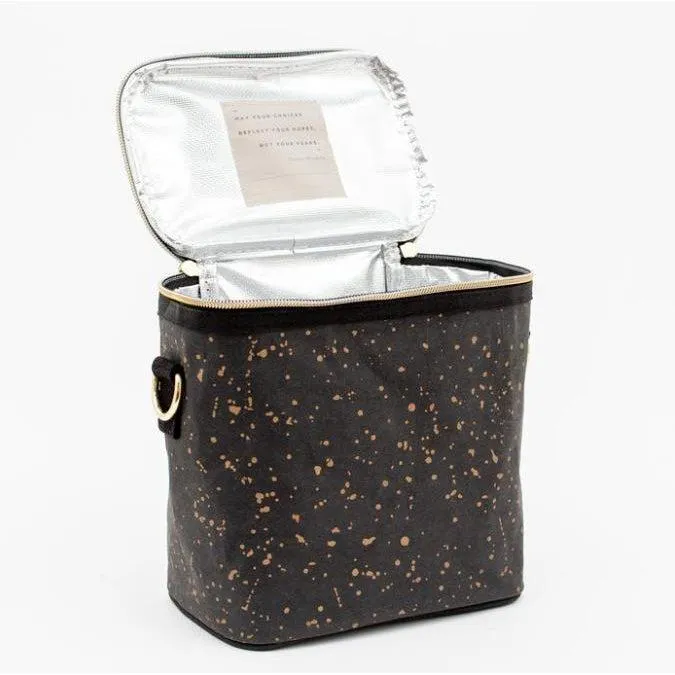 Black Paper Petite Lunch Poche - Gold Splatter