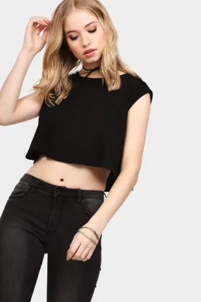 Black Swing Crop Top