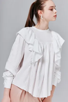 Bridget Satin Ruffle Top