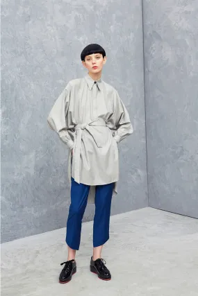 BURNETT grey - long cashmere and silk blouse