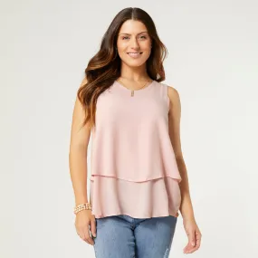 Callum Double Layer Tank - Dusty Rose - Final Sale