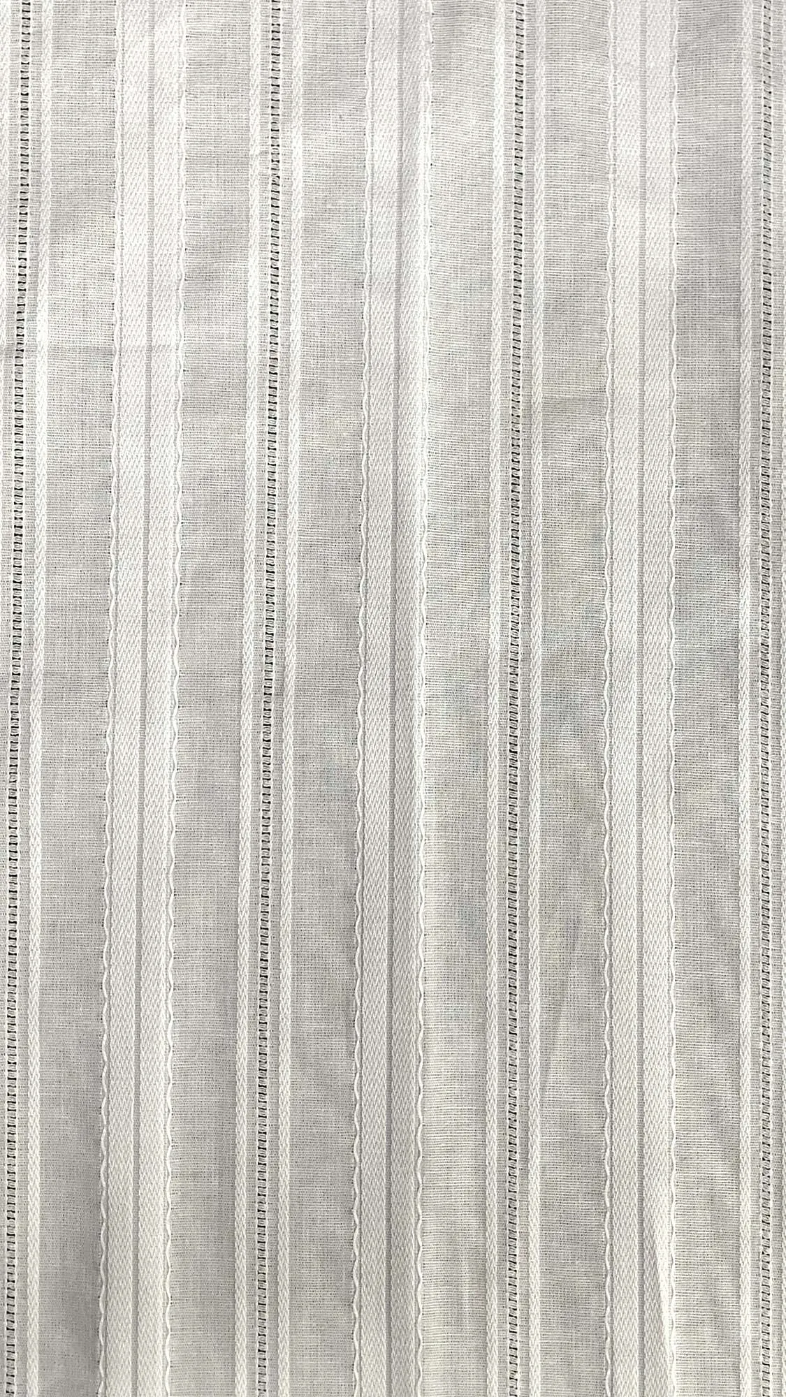 COTTON POPLIN JACQUARD STRIPE D#2 STRETCHED WOVEN - SHIRTING FABRIC<br><h6>1-WHITE<br>055-CPOXJS-2</h6>