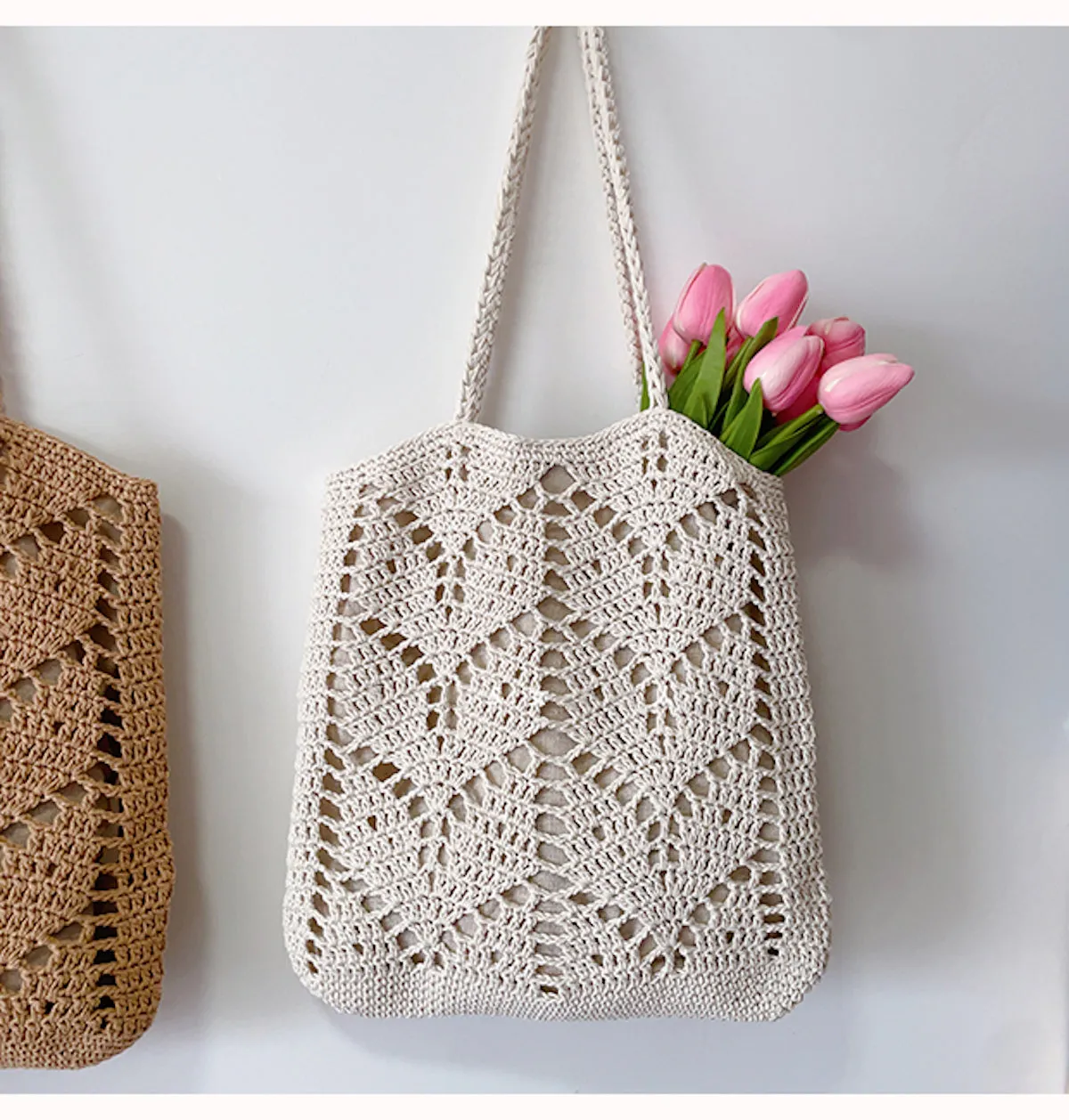 Elena Handbags Retro Artsy Cotton Knitted Bag