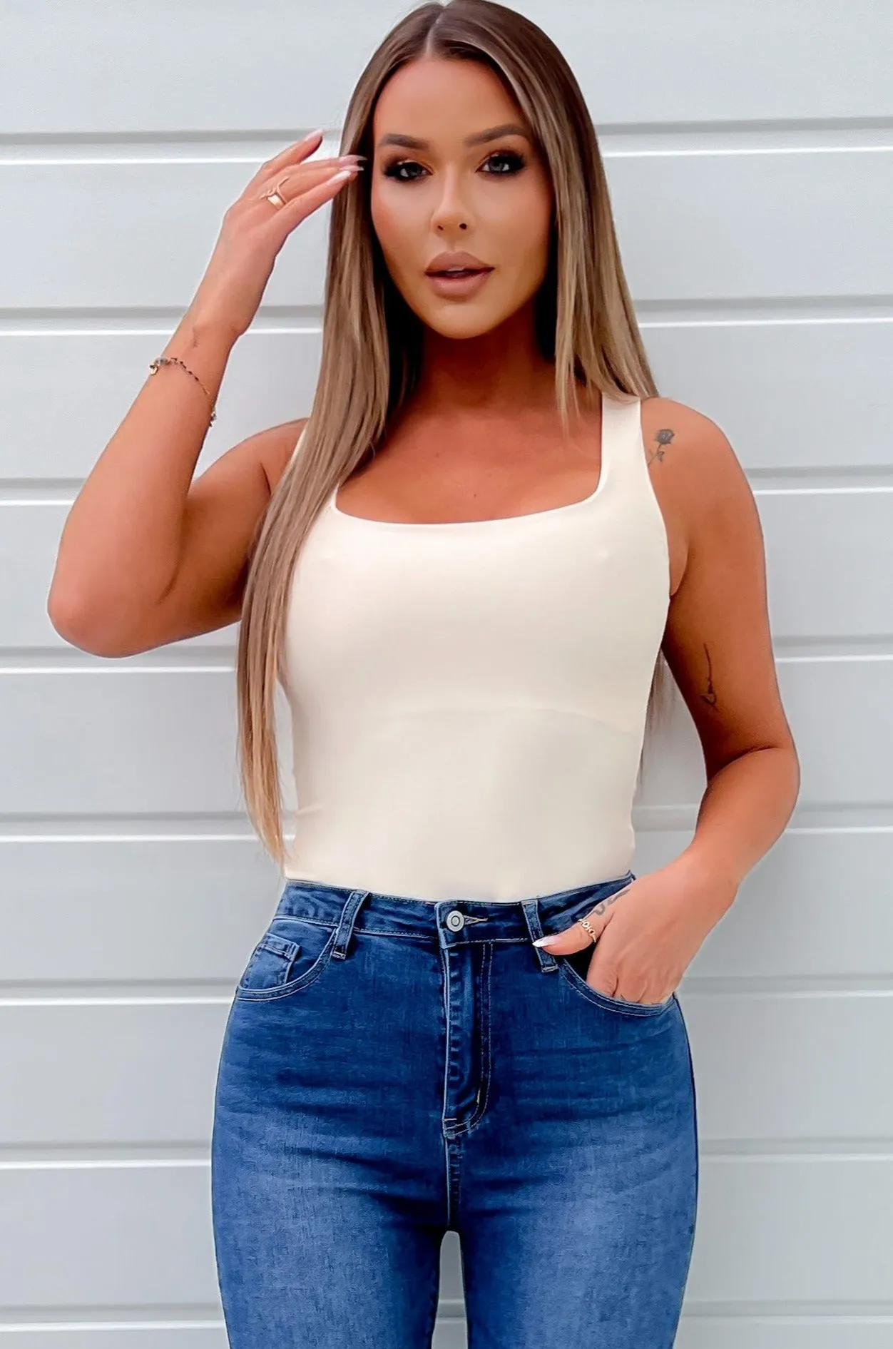 Erika Nude Slinky Sleeveless Top