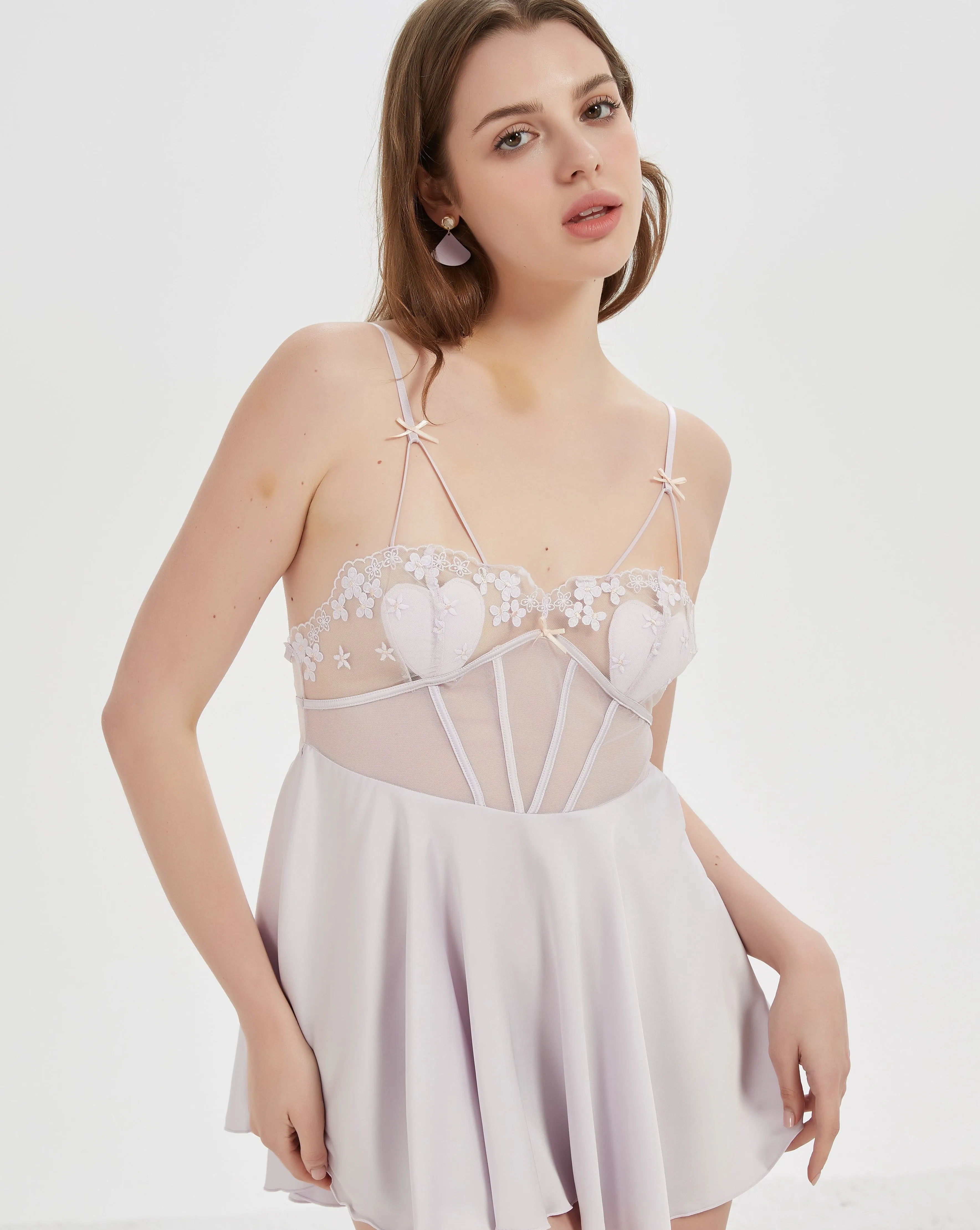 Floral Lace Babydoll Nightdress