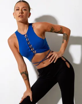 Giwta Crop Top in Lycra Cobalt