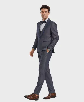 Grey 3 Piece Slim Fit Tuxedo