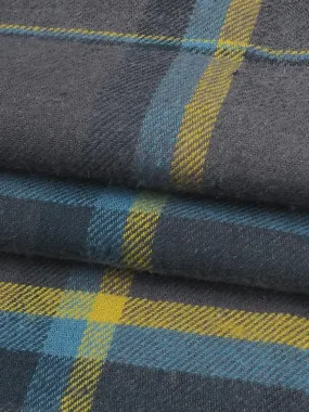 Hemp & Organic Cotton Mid-Weight Check Twill Flannel Fabric ( GH66D166A )