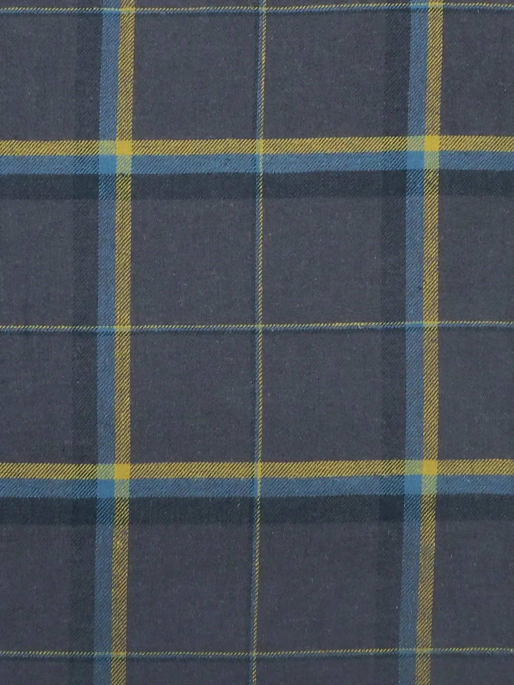 Hemp & Organic Cotton Mid-Weight Check Twill Flannel Fabric ( GH66D166A )