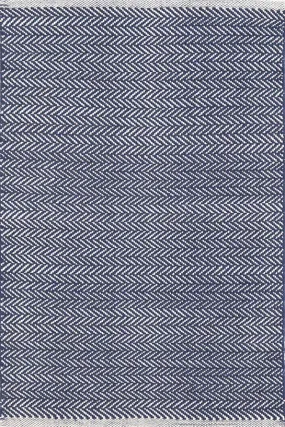 Herringbone Indigo Woven Cotton Rug