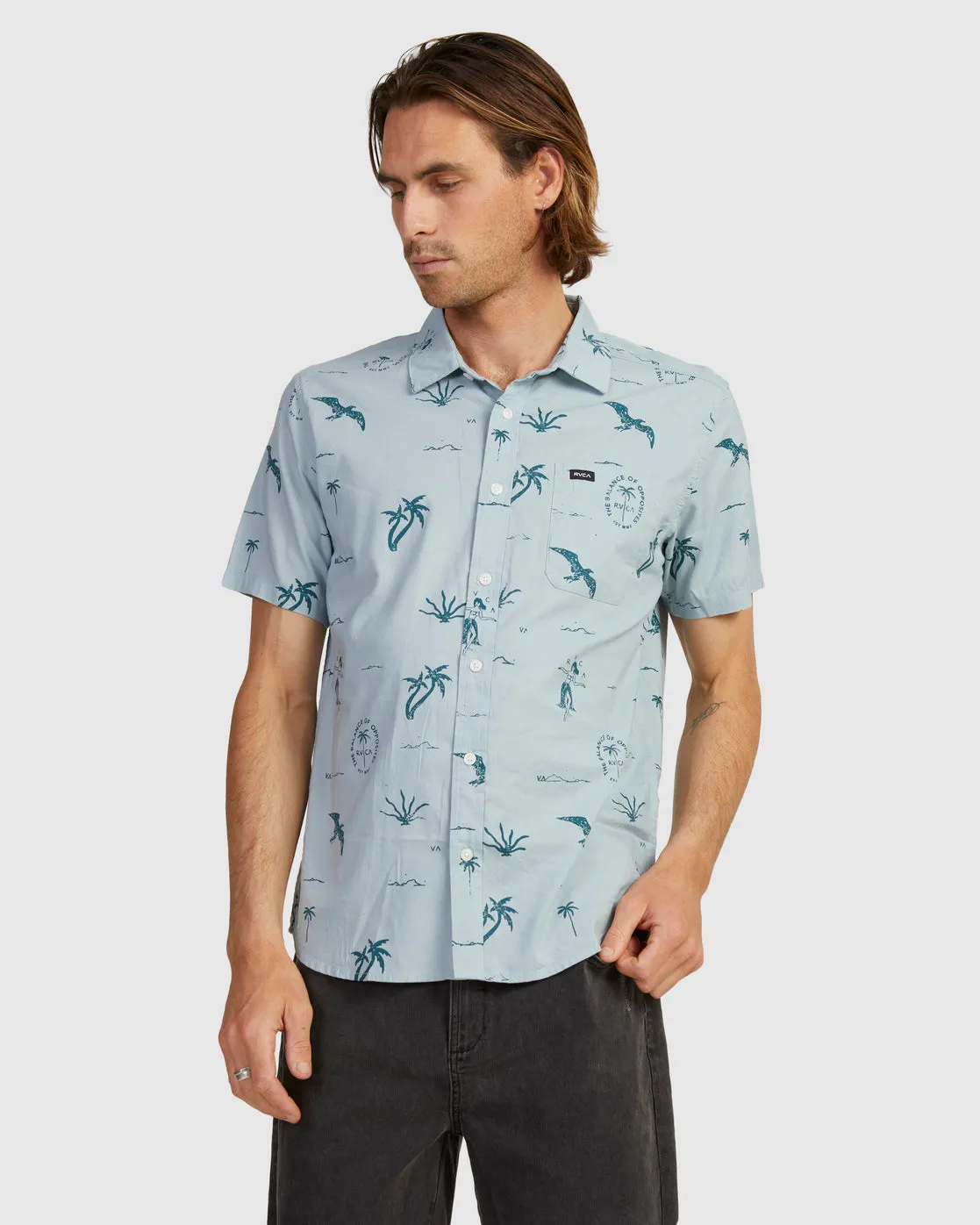 Hula Hands Short Sleeve Shirt - Scrub