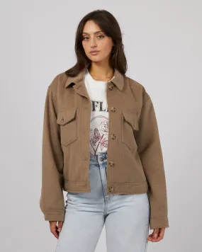 Mahina Cropped Shacket Oatmeal