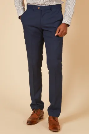 MAX - Royal Blue Trousers with Contrast Buttons