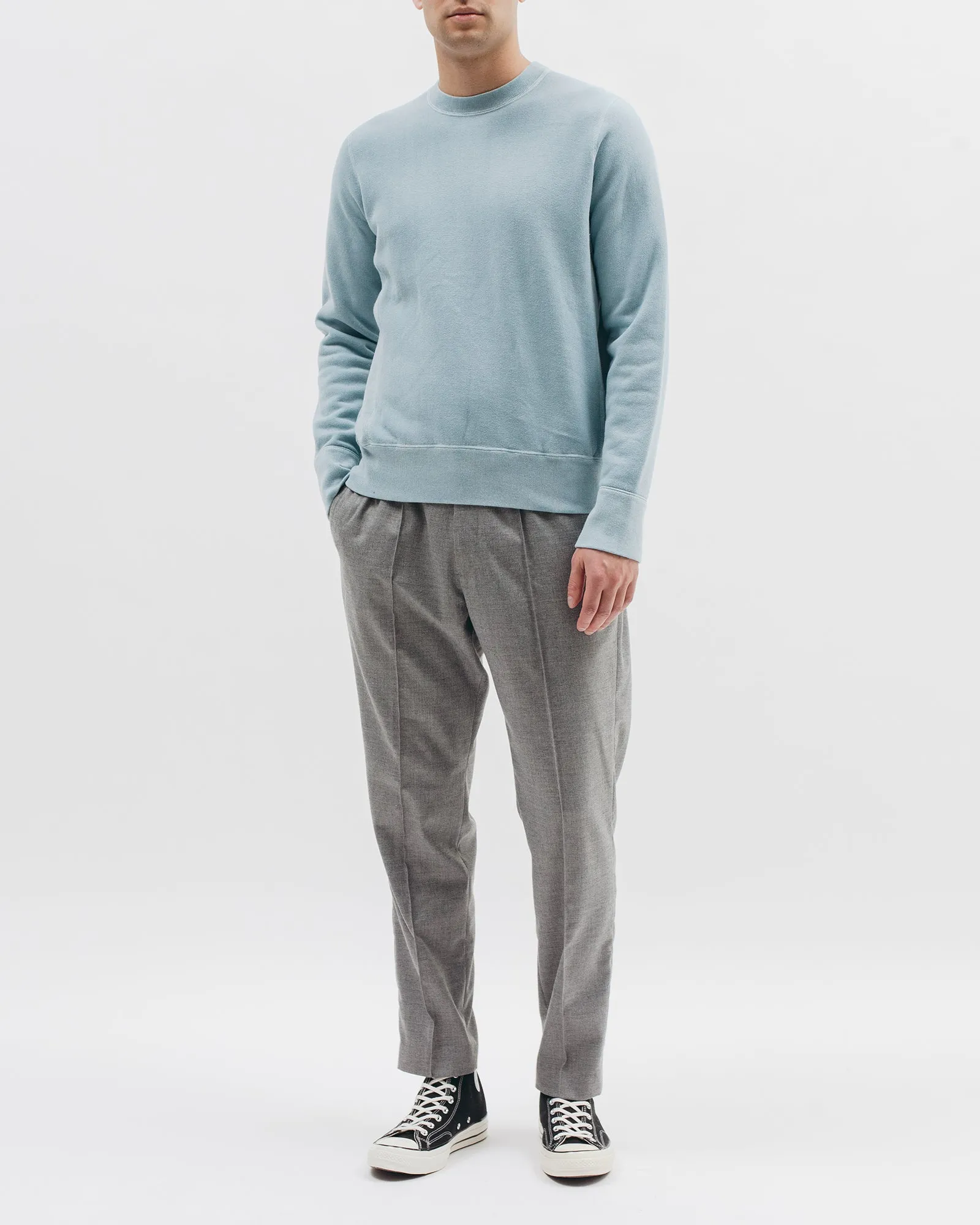 Natural Dyed Crew Fleece - Dusty Teal