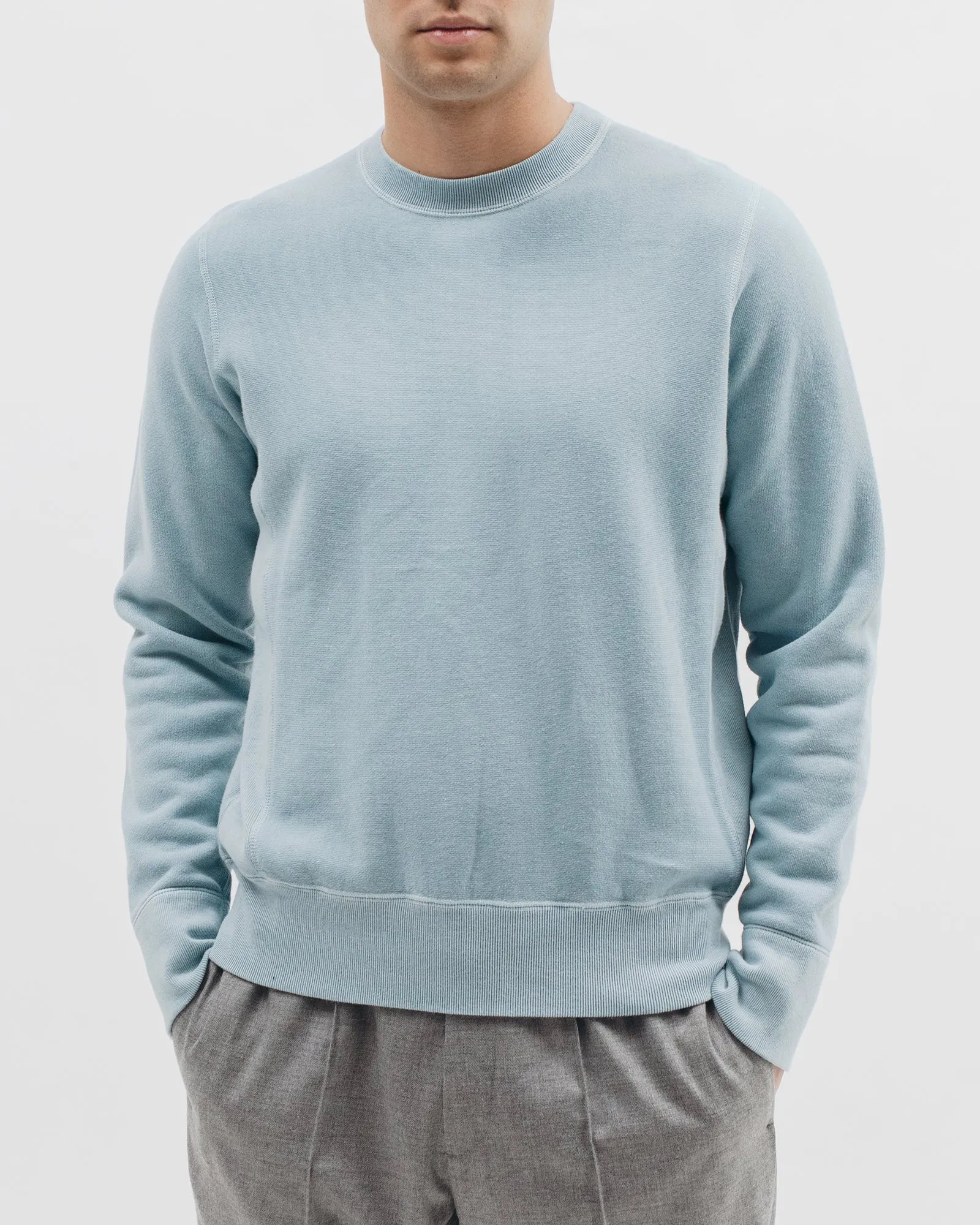 Natural Dyed Crew Fleece - Dusty Teal