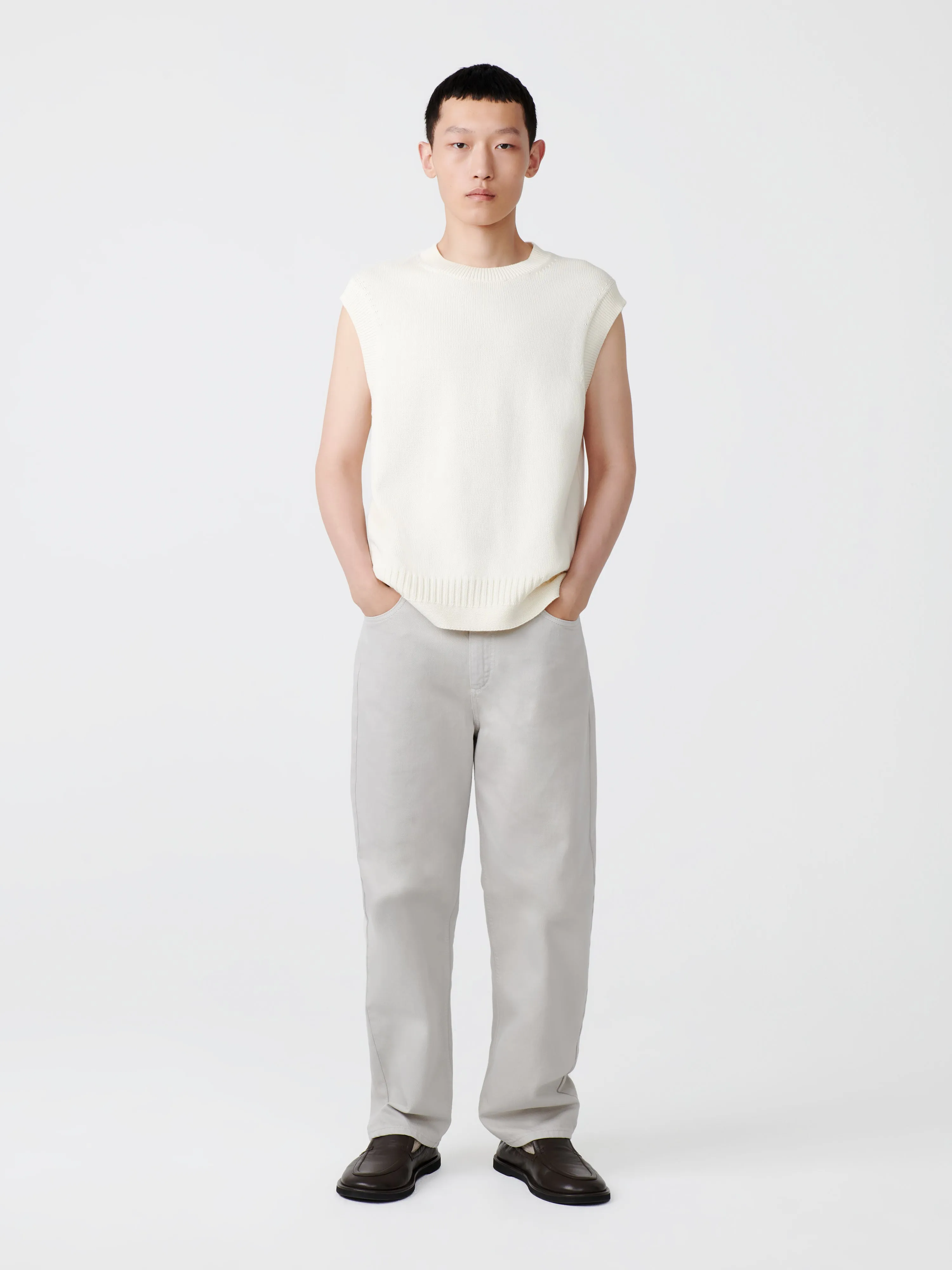 Reed Denim Pant in Bone Grey