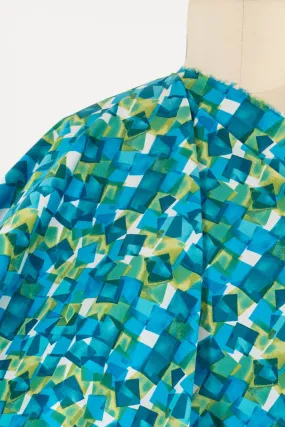 Sea Glass Blocks Stretch Cotton Woven