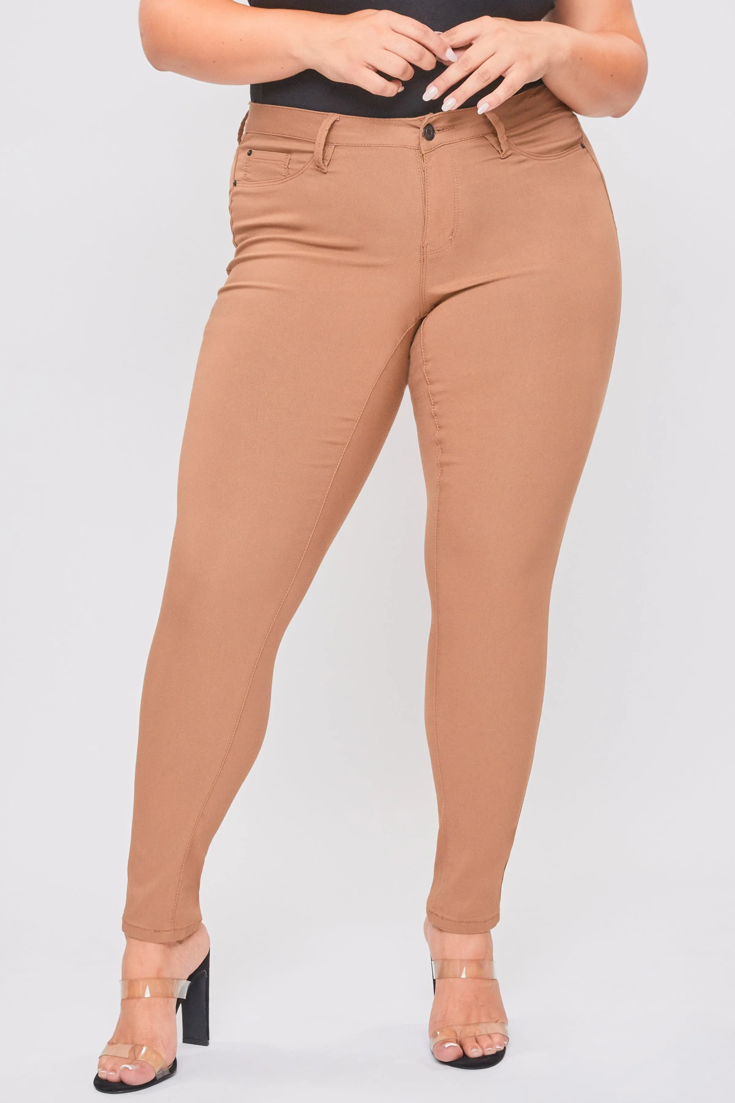 Womens Plus Hyperstretch Skinny Pant, Almond