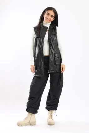 Zipper Closure Vest Jacket